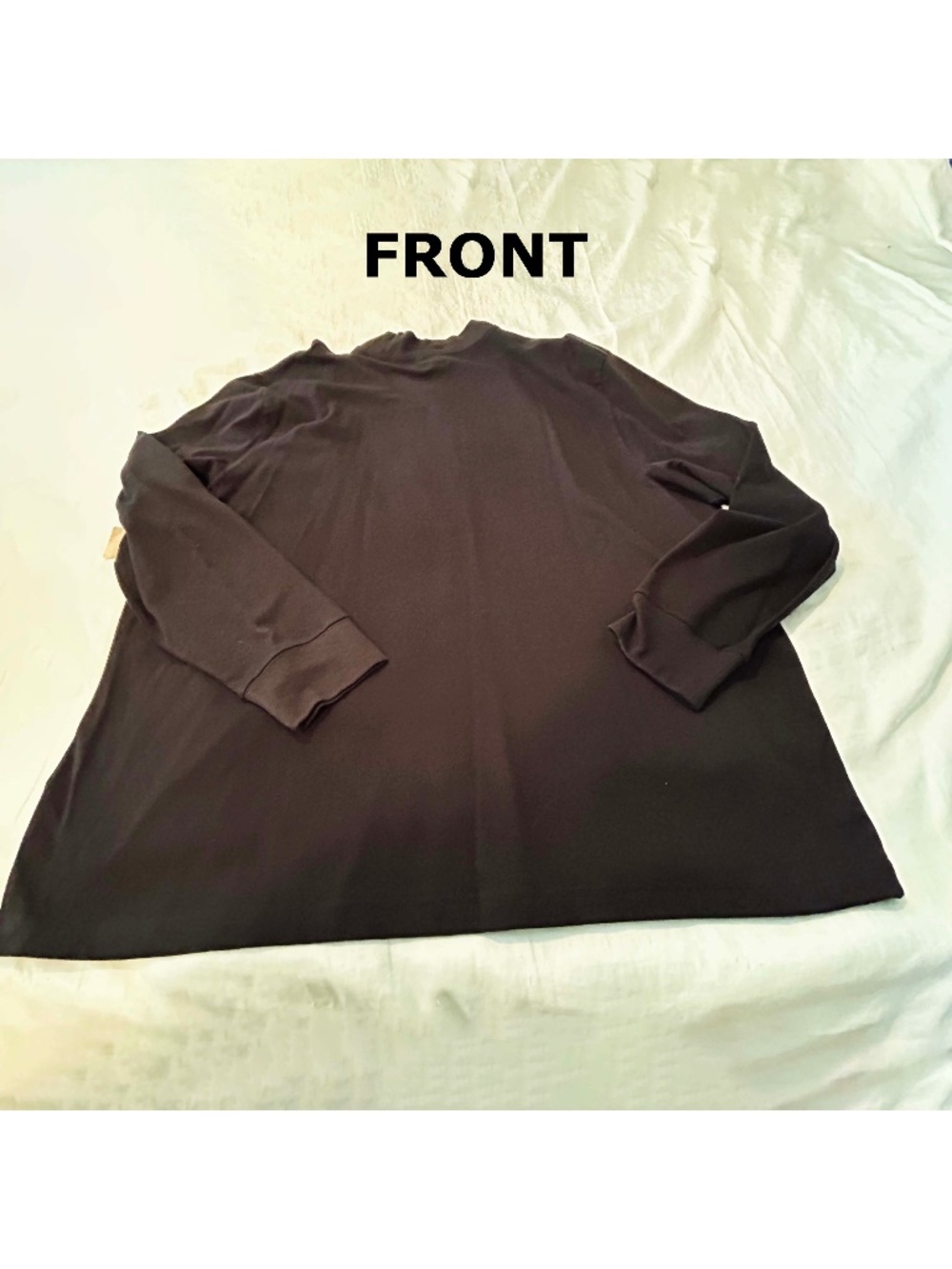 MOCK NECK, BLACK, SIZE 2XL, PURE COTTON, LONG SLEEVES, by GEORGE, IN BAG, TAGS